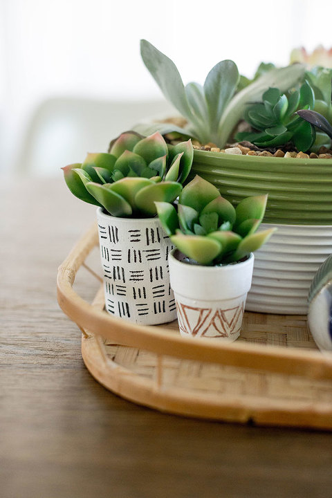 DIY Hand-Etched Mini Succulent Pots | dreamgreendiy.com + @orientaltrading