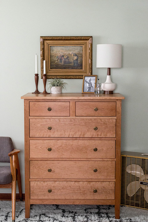 Traditional dresser in a mid-century style home