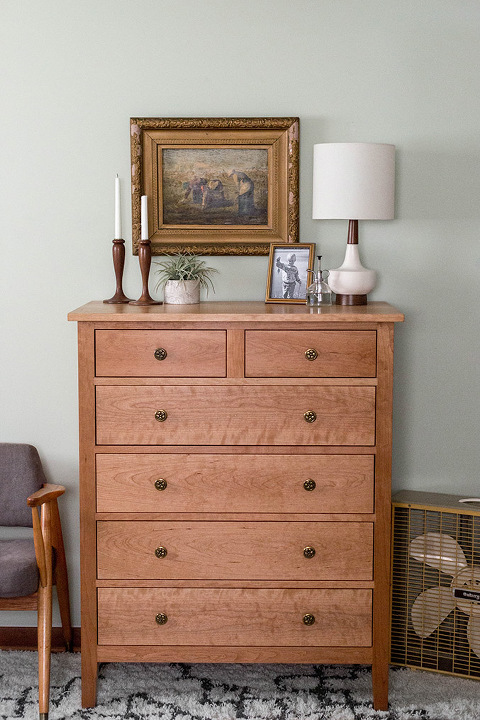 Traditional dresser in a mid-century style home