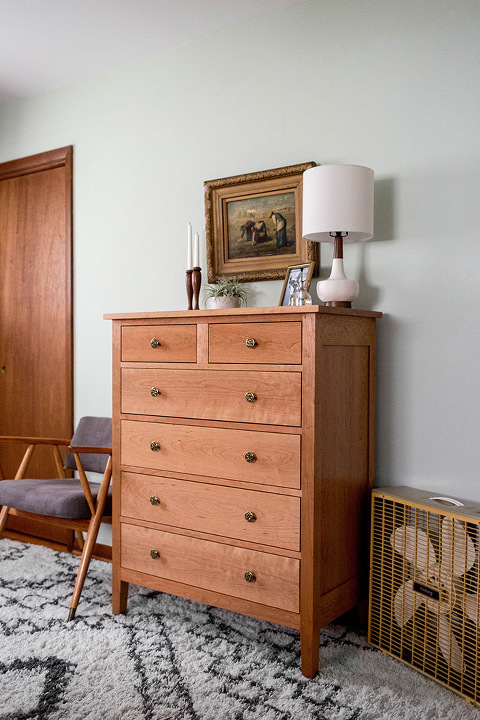 Traditional dresser in a mid-century style home