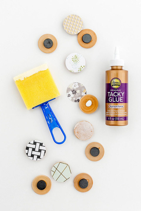 DIY Patterned Scrapbook Paper Magnets