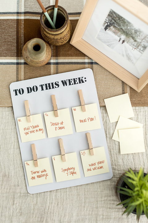 DIY Days-of-the-Week Clothespin Board | dreamgreendiy.com + @orientaltrading