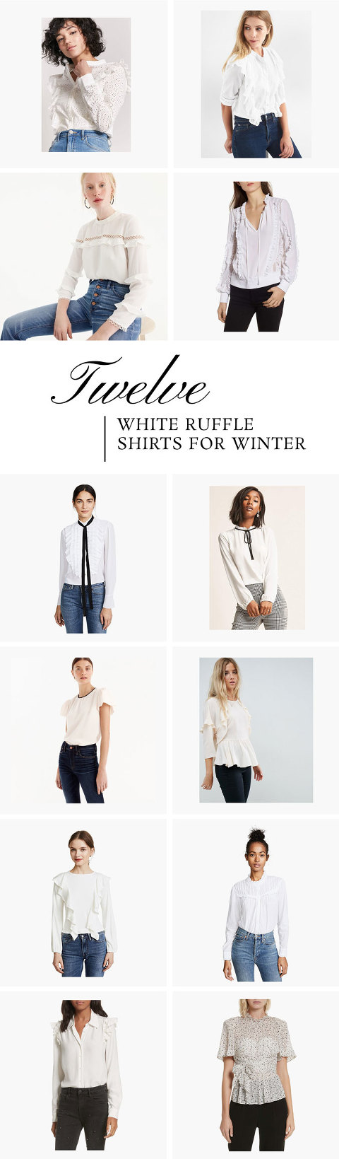 12 White Ruffle Shirts For Winter