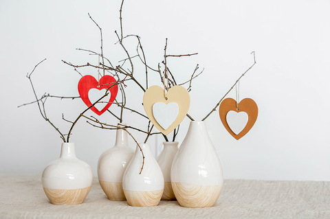 DIY Valentine's Day Wood Heart Ornament Tree | dreamgreendiy.com + @orientaltrading