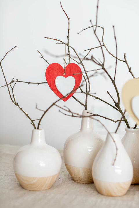 DIY Valentine's Day Wood Heart Ornament Tree | dreamgreendiy.com + @orientaltrading