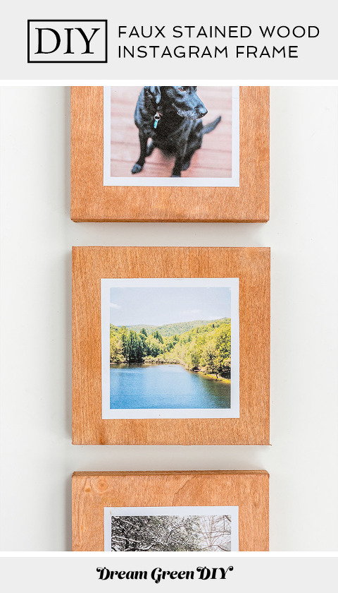 DIY Faux Stained Wood Instagram Frame | dreamgreendiy.com + @orientaltrading