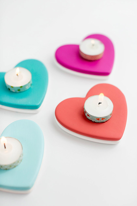 DIY Valentine's Day Heart Tile Candle Coasters | dreamgreendiy.com + @orientaltrading