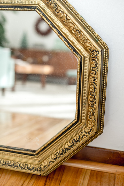 Updating An Ugly Thrifted Hexagon Mirror