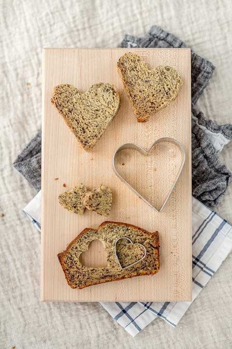 Heart-Shaped Valentine's Day Banana Bread