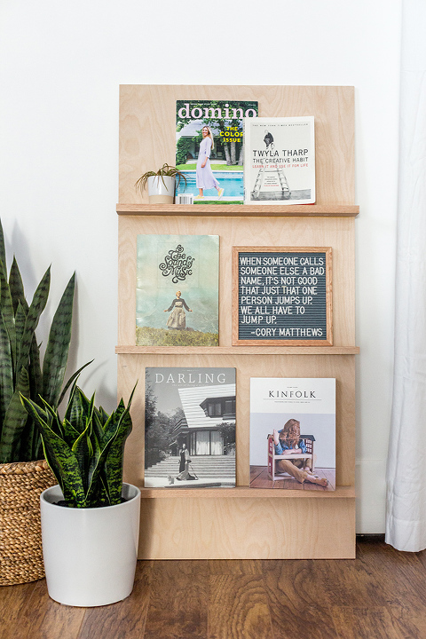 DIY Free-standing Plywood Magazine Rack