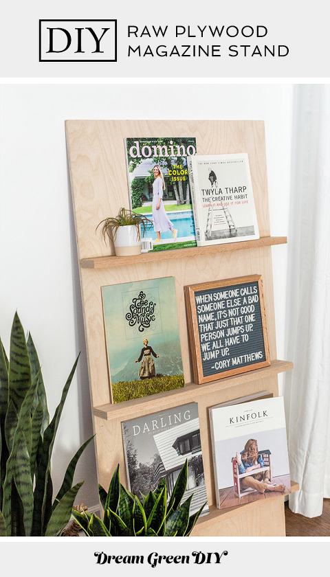 DIY Free-standing Plywood Magazine Rack