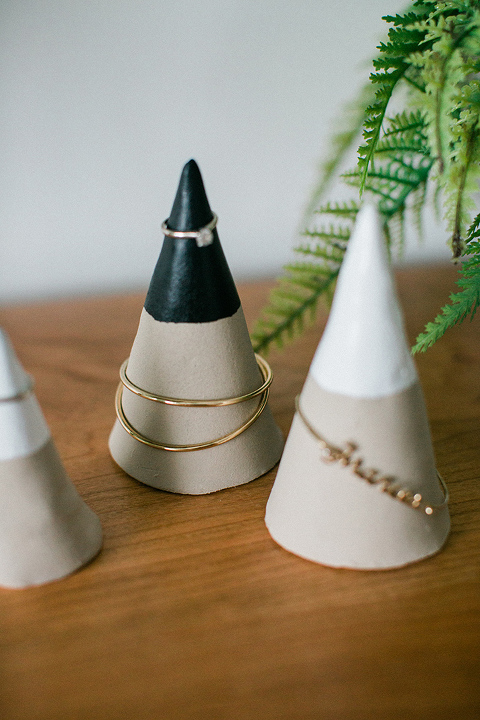 DIY Faux Concrete Jewelry Cones