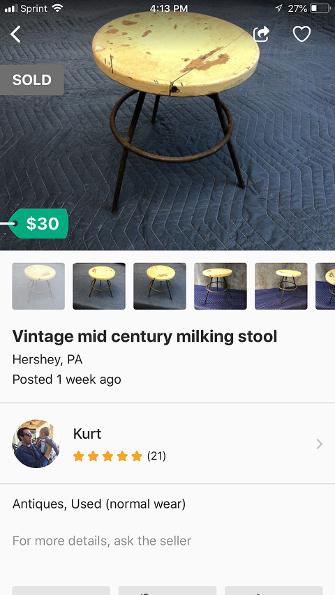 How To Turn A Vintage Stool Into A Plant Stand | dreamgreendiy.com + #offerup #ad