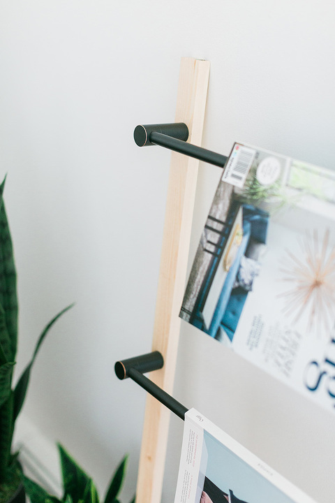 DIY Wood And Metal Ladder Shelf