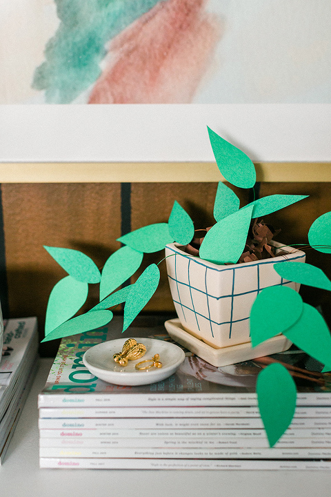 DIY Paper Plant With Grid Planter Pot