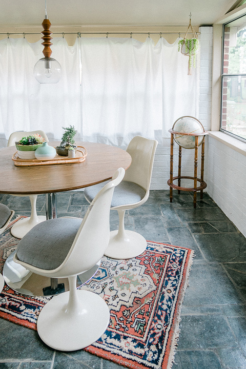 Café String Lights In A Sunroom