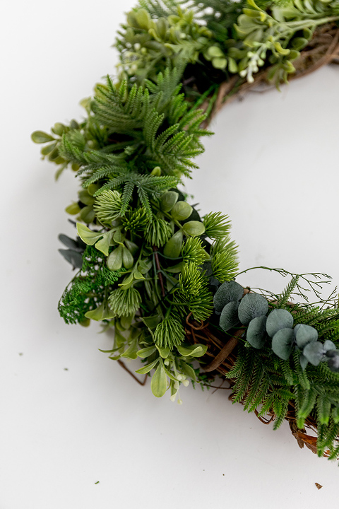 DIY Faux Evergreen Christmas Wreath