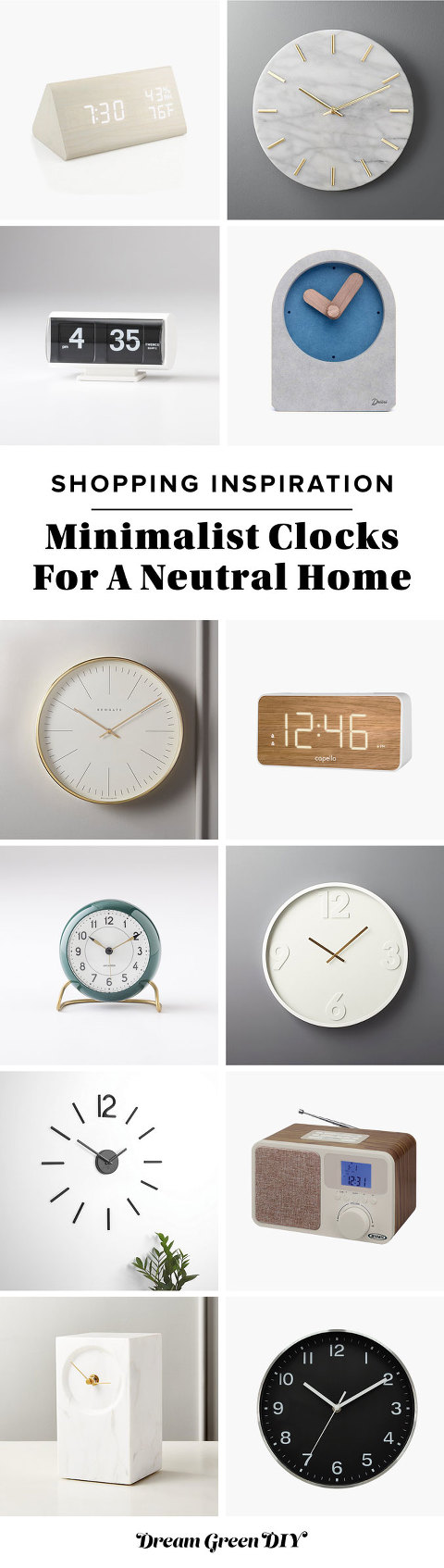 Minimalist Clocks For A Neutral Home