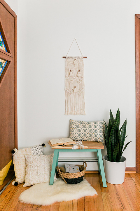 Upgrade An IKEA Bench With Paint And Rope