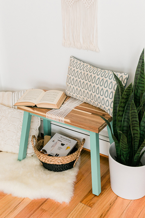 Upgrade An IKEA Bench With Paint And Rope