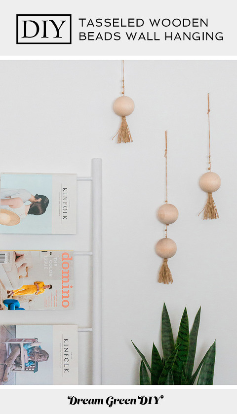 DIY Tasseled Wooden Beads Wall Hanging