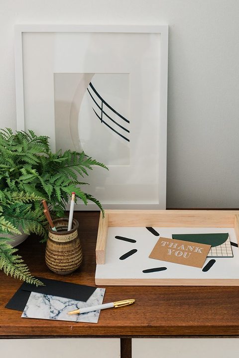 DIY Wooden Dashed Desktop Paper Tray