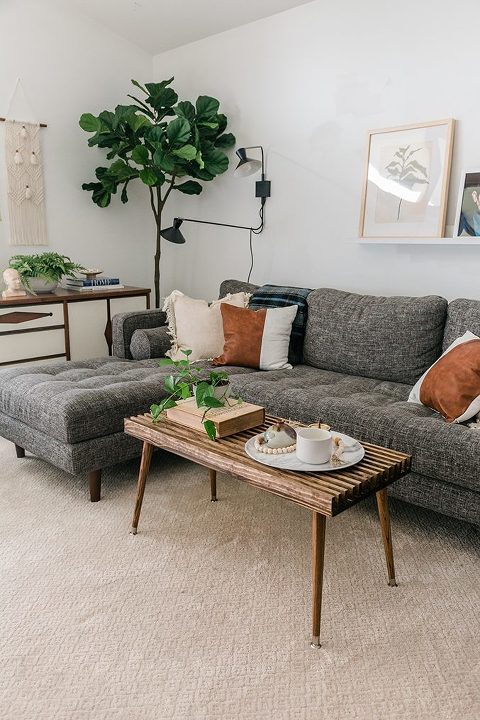 DIY Mid-century-Inspired Wood Slat Coffee Table