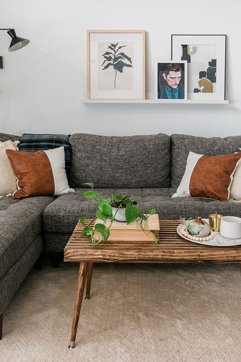 DIY Mid-century-Inspired Wood Slat Coffee Table