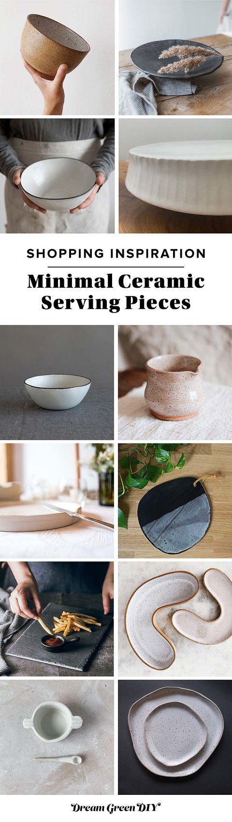 Modern Minimal Ceramic Serving Pieces