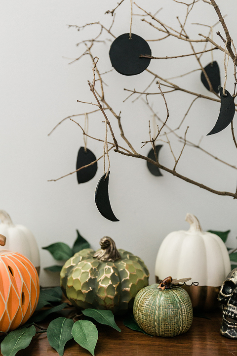 DIY Moon Phases Halloween Ornaments