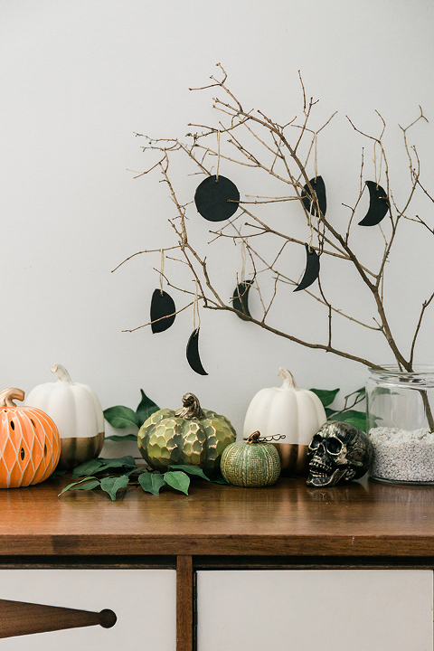 DIY Moon Phases Halloween Ornaments