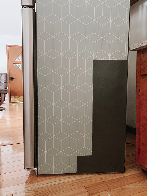 DIY Wallpapered Refrigerator Makeover