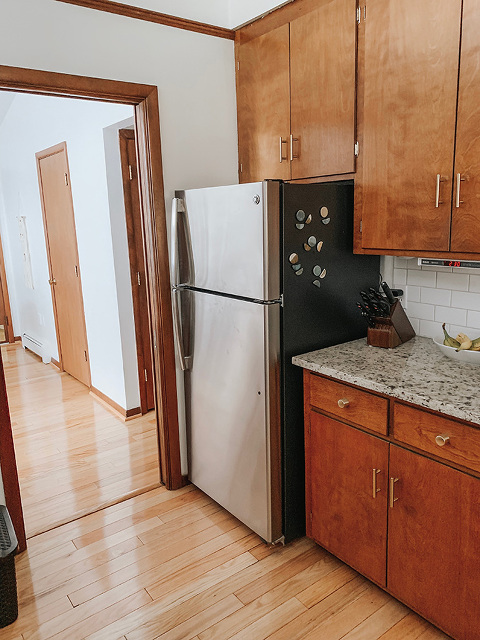 DIY Wallpapered Refrigerator Makeover