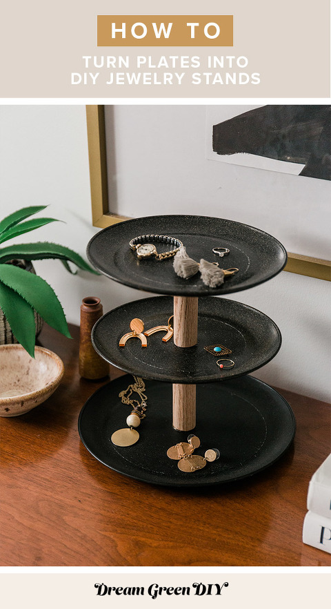 Turn Plates into DIY Jewelry Stands