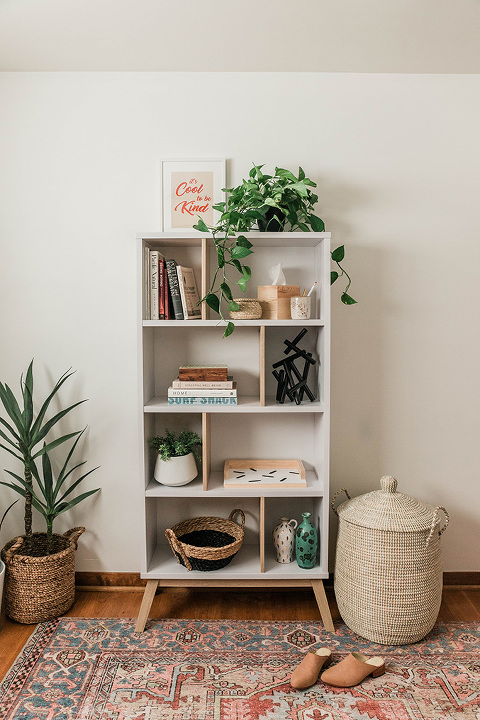 AllModern Bookshelf Entryway Makeover | dreamgreendiy.com + @allmodern #ad