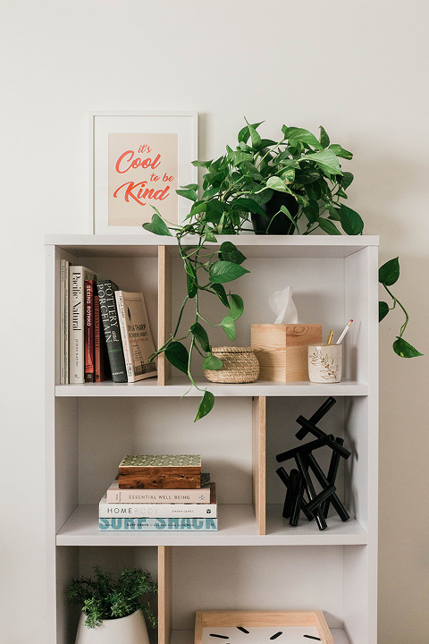 Bookshelf discount in entryway
