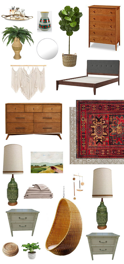 Boho Mid-century Bedroom Décor