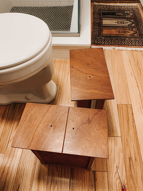 How to make over a wood vanity with chalk paint