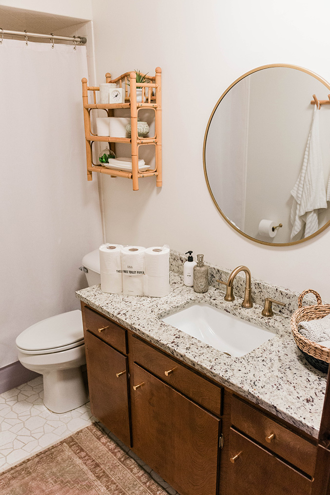 Granite bathroom vanity countertop