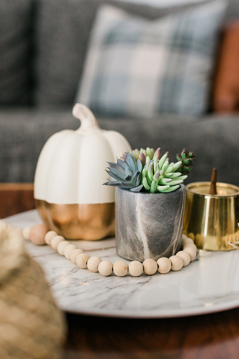 Ceramic white and gold pumpkin for fall