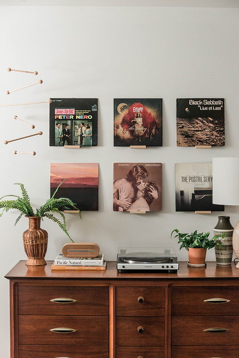 Vinyl record wall display
