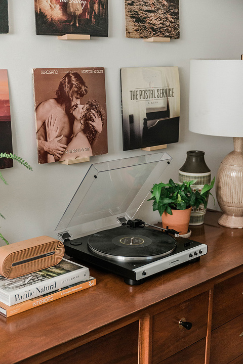 Vinyl record wall display