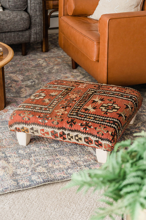 Turn A Vintage Rug Into A DIY Ottoman