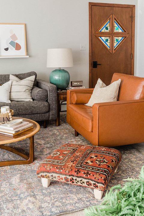 Turn A Vintage Rug Into A DIY Ottoman