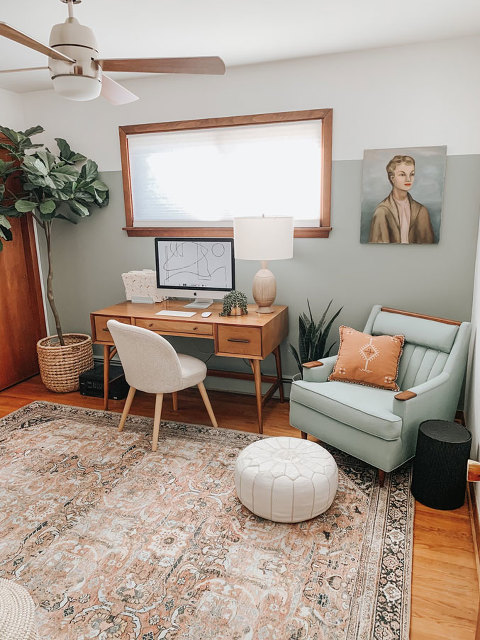 A New Rug And Office Color Scheme | dreamgreendiy.com + @LoloiRugs #ad