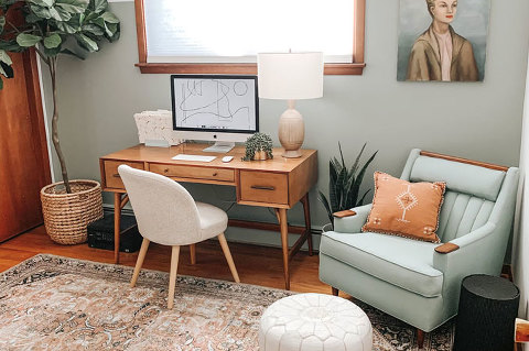 A New Rug And Office Color Scheme | dreamgreendiy.com + @LoloiRugs #ad