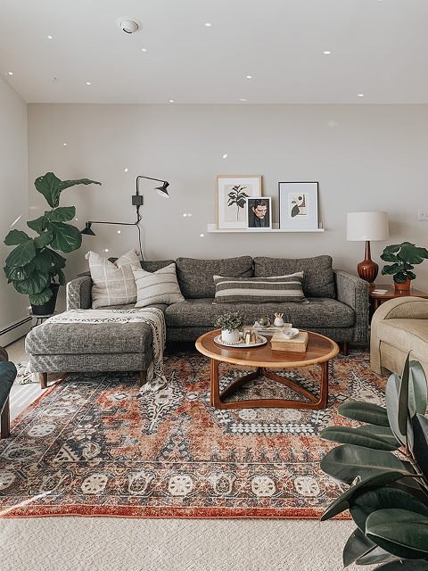 Boho Mid-Century Living Room Décor Inspiration