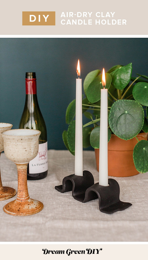 DIY Air-Dry Clay Candle Holder