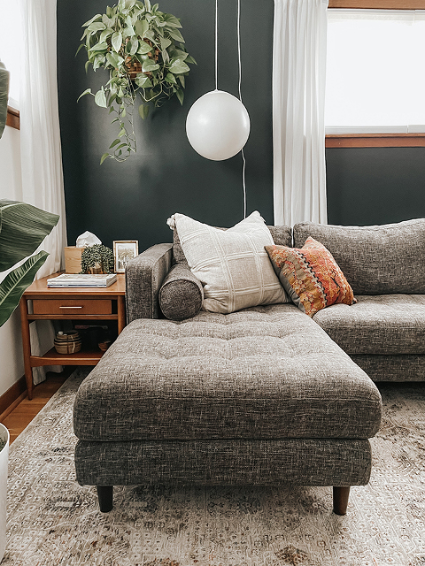 Updated Living Room Sneak Peek | dreamgreendiy.com + @article #gifted #OurArticle #BurrardSofa