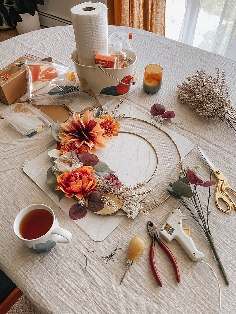 DIY Recycled Cardboard Fall Wreath